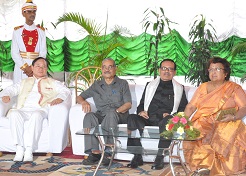 The Governor of Arunachal Pradesh Shri JP Rajkhowa and First Lady of the State Smt Rita Rajkhowa in the high tea at Raj Bhawan, Itanagar on 1st June 2015